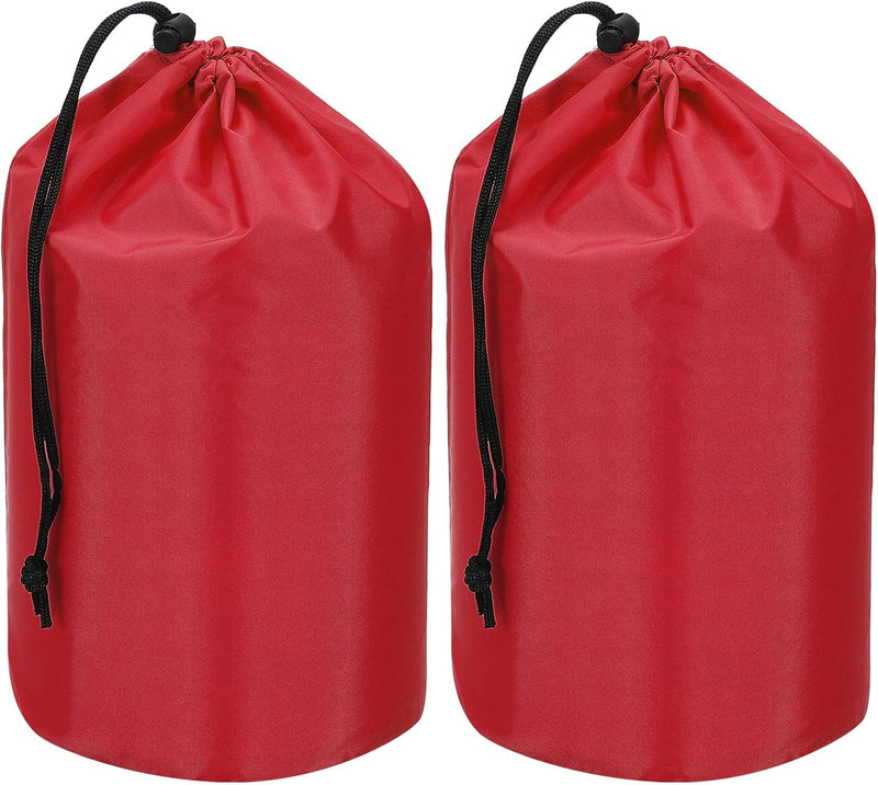 Load image into Gallery viewer, Waterdichte opbergzakken 2 stuks 13 x 25 cm met trekkoord donkergrijs – stuff sacks – camping accessoires
