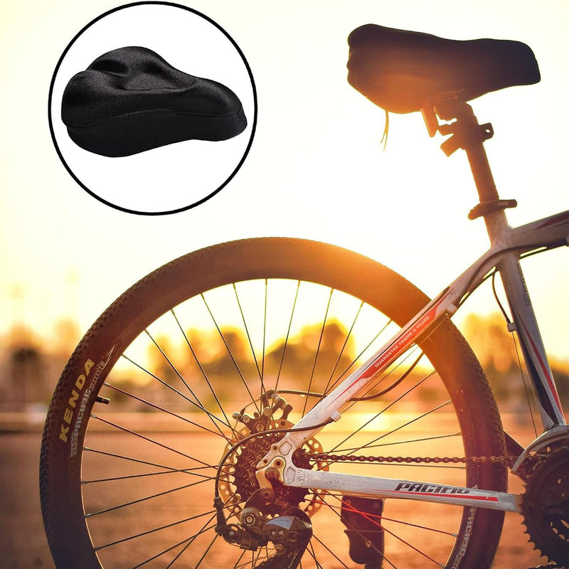 Load image into Gallery viewer, Gel fietszadelhoes zwart 28 x 18 cm voor smalle zadels
