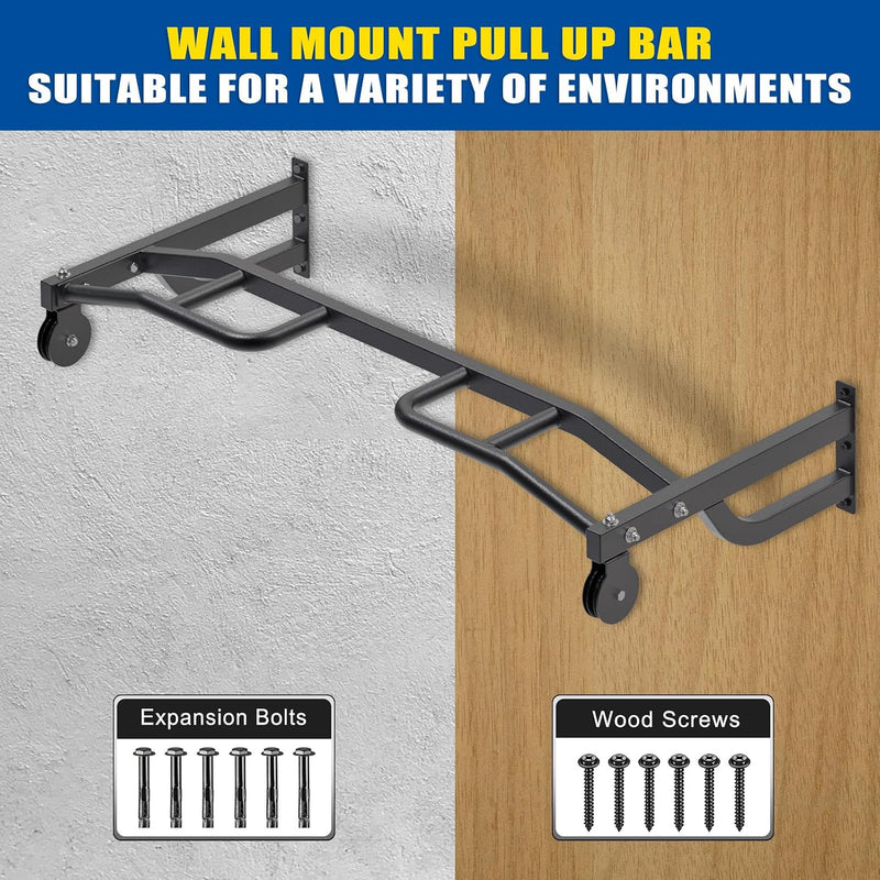 Load image into Gallery viewer, Ceiling-mounted pull-up bar with pulley system and multiple grip positions – pull-up bar – cable trainer
