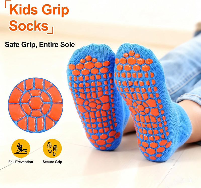 Laad afbeelding in Galerijviewer, Antislip sokken voor kinderen 6 paar met gripnoppen – trampoline sokken – jongens en meisjes 2-13 jaar
