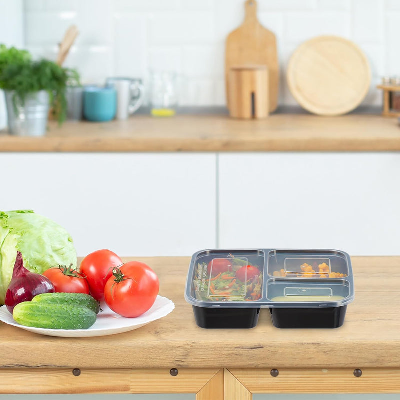 Laden Sie das Bild in Galerie -Viewer, Meal prep bakjes set van 24 met 3 vakken 1,79 liter

