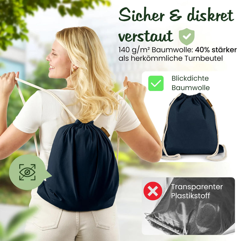 Load image into Gallery viewer, Katoenen gymtas naturel met trekkoord 140 g/m² – sporttas – rugzak
