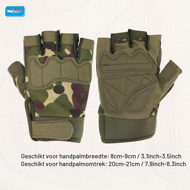 Load image into Gallery viewer, Vingerloze sporthandschoenen heren maat L camouflage – halve vingerhandschoenen – fiets klim accessoires
