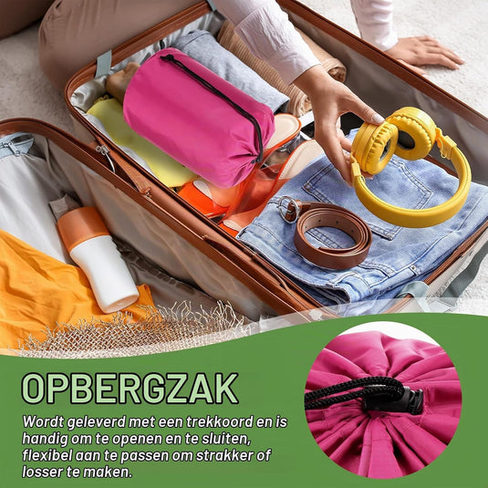 Waterdichte opbergzak 34,5 x 67 cm met trekkoord donkergroen – stuff sack – camping accessoires