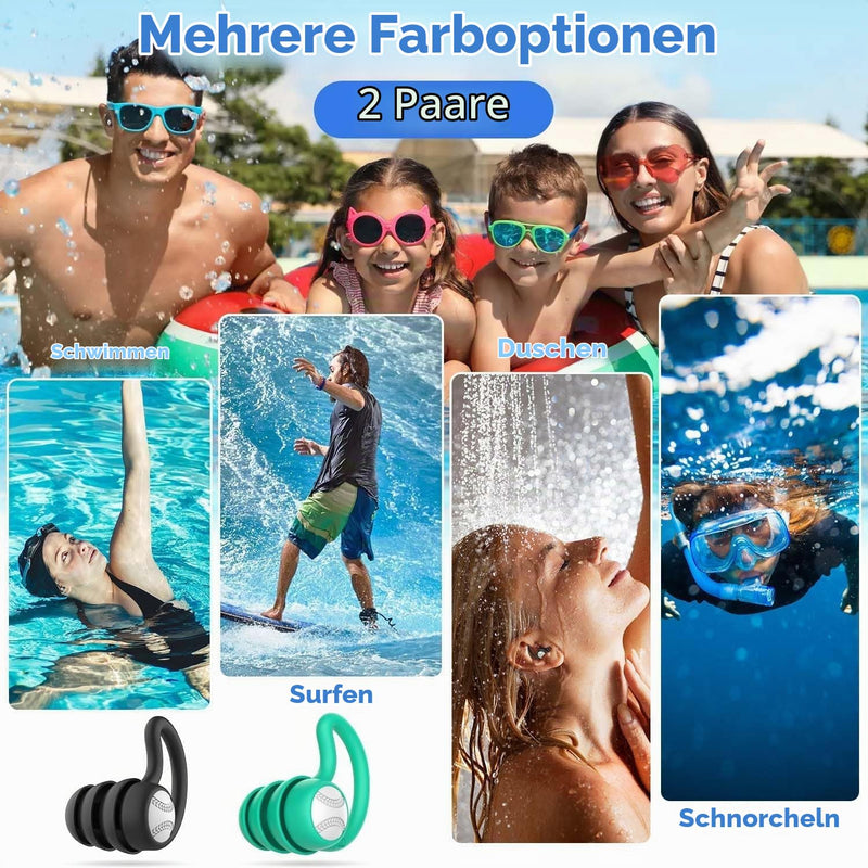 Load image into Gallery viewer, Zwem oordopjes voor volwassenen en kinderen vanaf 10 jaar – waterdichte oordopjes – zwemoordoppen
