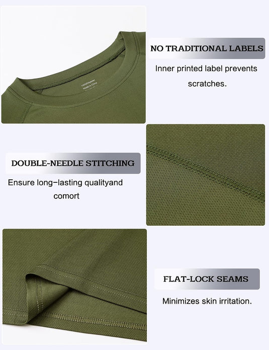 Heren sportshirts 3 of 5 stuks sneldrogend en ademend – fitness shirt – hardloopshirt