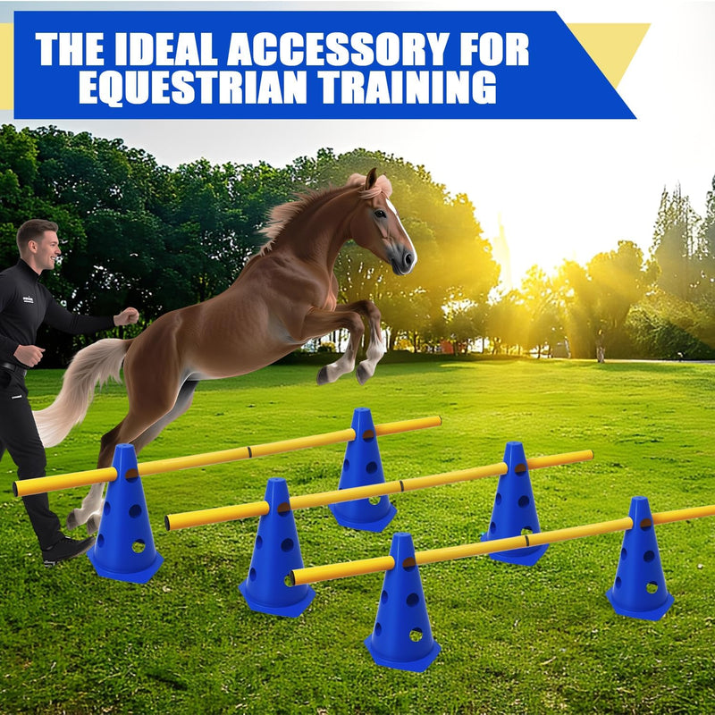 Chargez l'image dans la visionneuse de la galerie, Agility hindernisset met 10 kegels en 5 verstelbare stangen oranje – hondentraining – sporthorden
