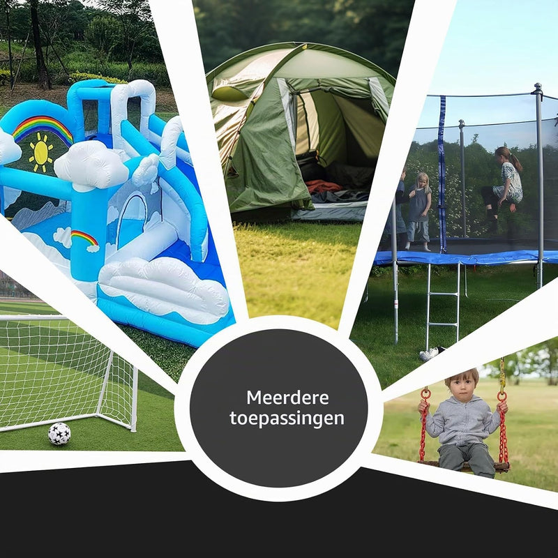 Load image into Gallery viewer, Grondankers 4 stuks 37 cm met spanbanden van 3 meter – trampoline ankers – stormankers
