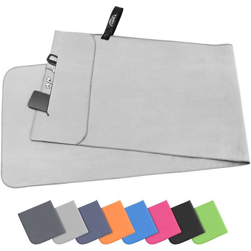 Load image into Gallery viewer, Fitnesshanddoek Microvezel 120x50 cm Sneldrogend met Ritsvak – Sporthanddoek – Reishanddoek
