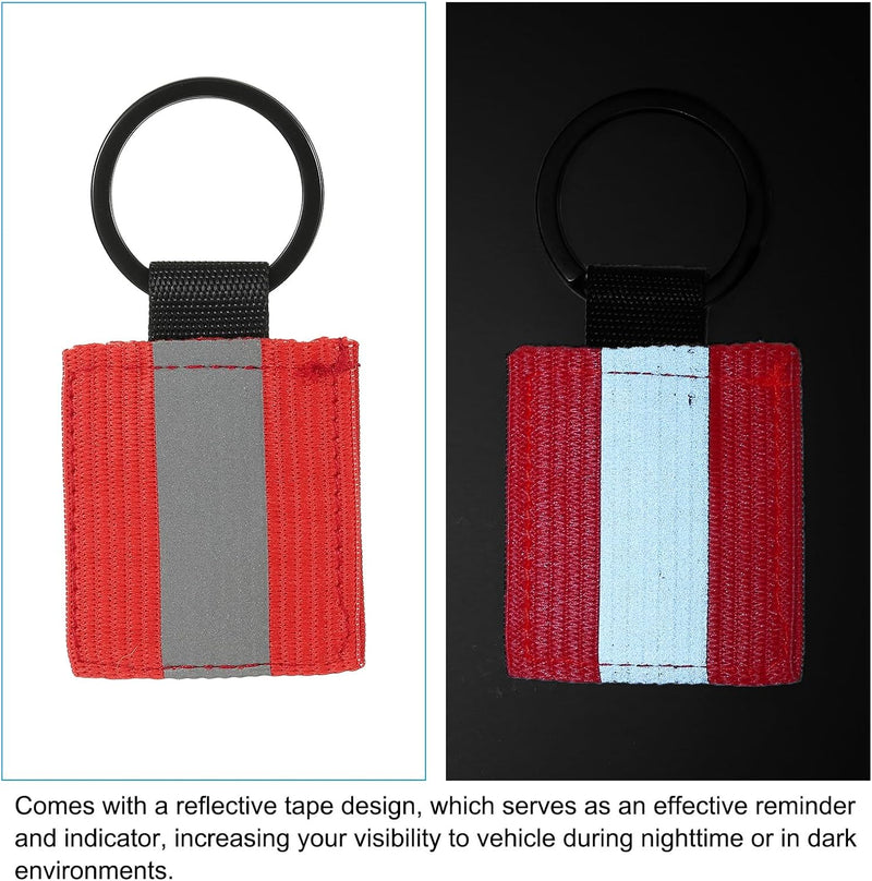 Chargez l'image dans la visionneuse de la galerie, Reflecterende sleutelhangers 9 stuks van nylon zwart – reflector hangers – fiets hardloop accessoires
