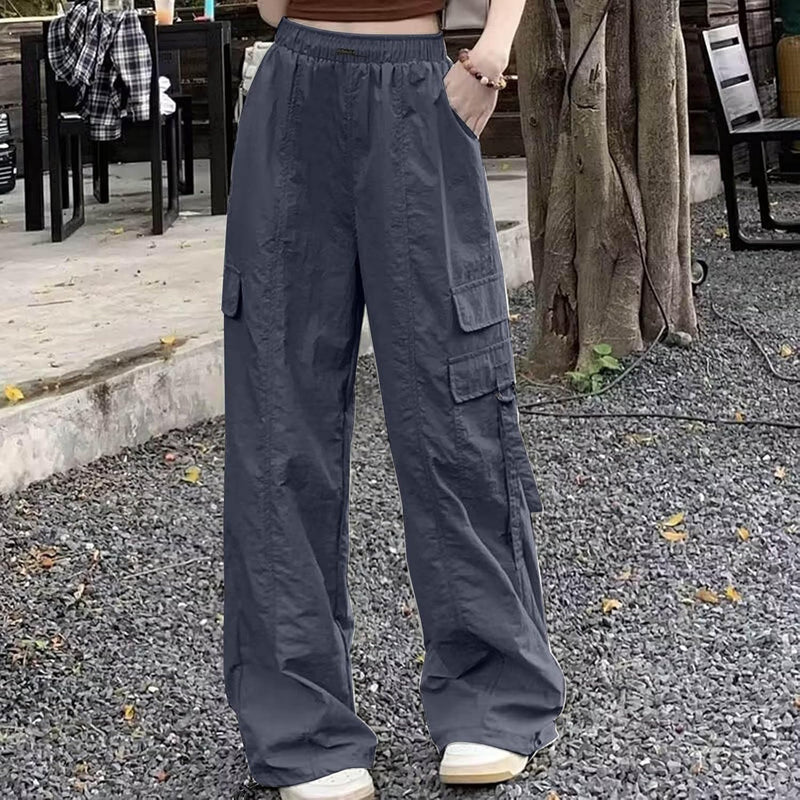 Laden Sie das Bild in Galerie -Viewer, Dames baggy cargobroek met wijde pijpen trekkoord en zakken – streetwear broek – joggingbroek
