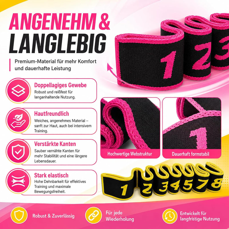 Chargez l'image dans la visionneuse de la galerie, Elastische yoga stretchbanden set van 2 roze geel
