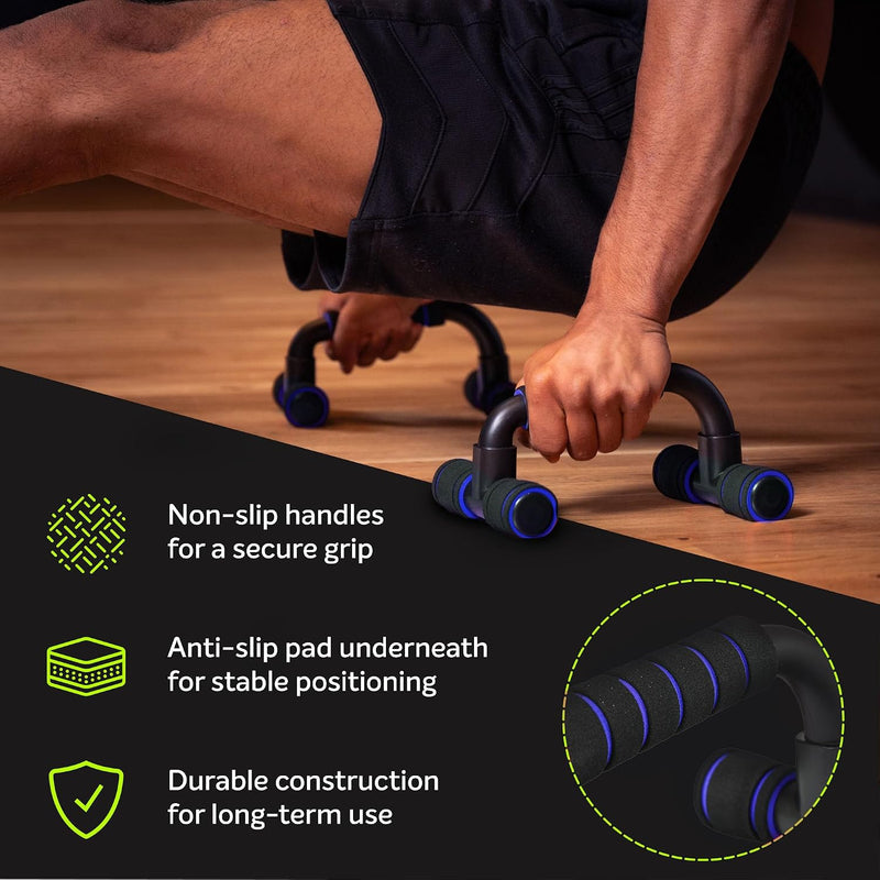 Laden Sie das Bild in Galerie -Viewer, Opvouwbare push-up bars 2 stuks met schuimhandgrepen tot 200 kg – parallettes – calisthenics
