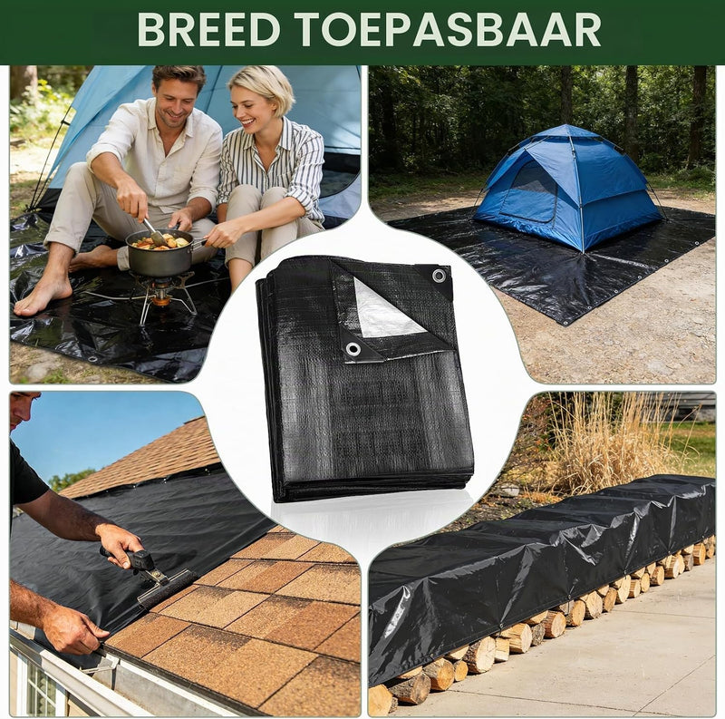 Load image into Gallery viewer, Waterdicht afdekzeil 2 x 6 meter 120 g/m² met ogen – PE dekzeil – beschermzeil
