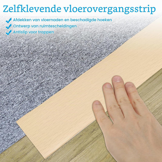 Zelfklevende vloer overgangsstrip 7,6 cm x 1 m - Vinyl laminaat afdekstrip & naadprofiel - Vloerovergangsstrip drempelprofiel