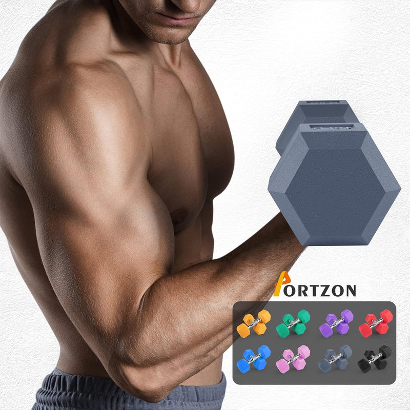 Load image into Gallery viewer, Hex dumbbells set of 2 with rubber coating
