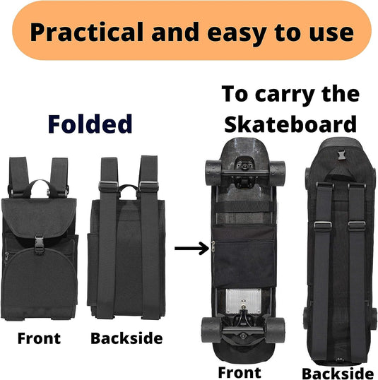 Skateboard rugzak met T-tool voor skateboard en longboard – draagtas – skate accessoires