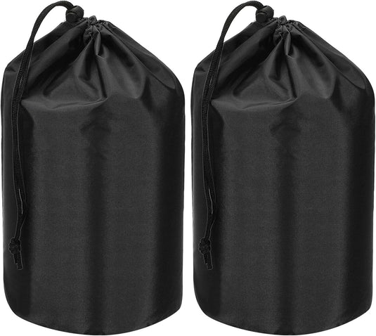 Waterdichte opbergzakken 2 stuks 13 x 25 cm met trekkoord donkergrijs – stuff sacks – camping accessoires