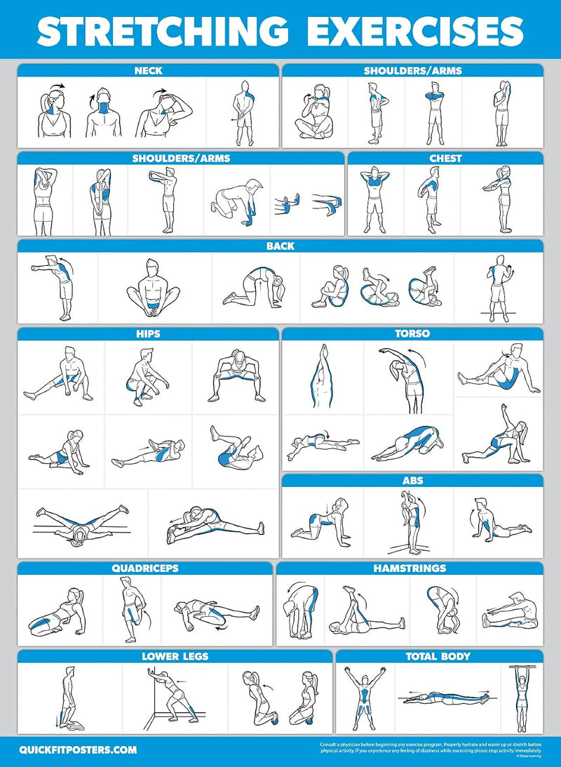 Laad afbeelding in Galerijviewer, Workout posters set van 4 gelamineerd 45,7 x 61 cm
