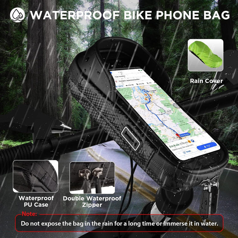 Load image into Gallery viewer, Vitalismo Fiets Telefoonhouder Waterdicht Fietsstuurtas - Fietshouder Smartphone Touchscreen Fietstelefoonhouder Stuurtas Fietstas Stuur 360° Rotatie Regenhoes Opslagruimte voor Telefoon tot 7 inch
