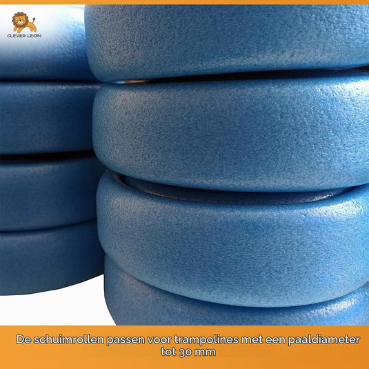Trampoline stangbescherming 6 stuks 180 cm van PE-schuim blauw – schuimbuizen – trampoline accessoires
