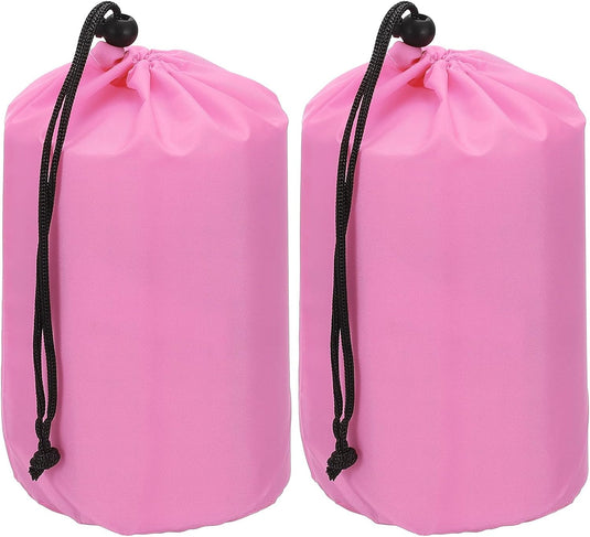 Waterdichte opbergzakken 2 stuks 13 x 25 cm met trekkoord donkergrijs – stuff sacks – camping accessoires