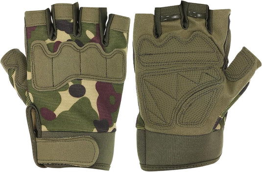 Vingerloze sporthandschoenen heren maat L camouflage – halve vingerhandschoenen – fiets klim accessoires