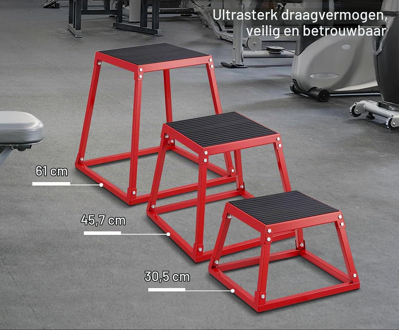 Chargez l'image dans la visionneuse de la galerie, Plyo box set met meerdere hoogtes 30-76 cm en antislip platform – jump boxes – plyometrische training
