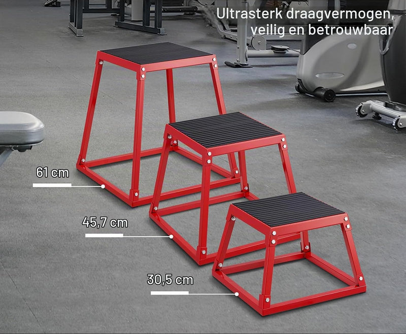 Chargez l'image dans la visionneuse de la galerie, Plyo box set met meerdere hoogtes 30-76 cm en antislip platform – jump boxes – plyometrische training
