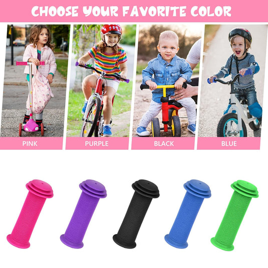 URAQT Fietshandgrepen, 1 paar Kinderfietshandgrepen, Antislip Kinderfietsgrepen 22 mm Stuurgrepen stootbescherming, Rubberen Handvatten voor Scooters Driewielers Kinderloopfiets Kinderfiets