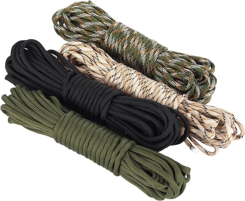 Laden Sie das Bild in Galerie -Viewer, Paracord touw 4 stuks – 4 mm x 10 m – 9-kern nylon koord voor camping, wandelen, handwerken en outdoor – 4 kleuren
