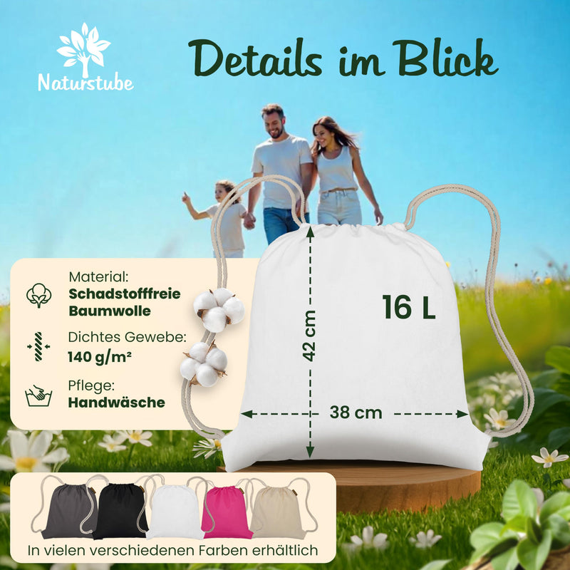 Load image into Gallery viewer, Katoenen gymtas naturel met trekkoord 140 g/m² – sporttas – rugzak
