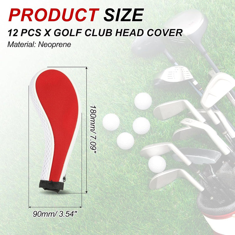 Laden Sie das Bild in Galerie -Viewer, Golfclub-Schutzhüllen, 12 Stück, 13 x 7 cm, aus Neopren – Golfeisenschutz – Clubhead-Cover
