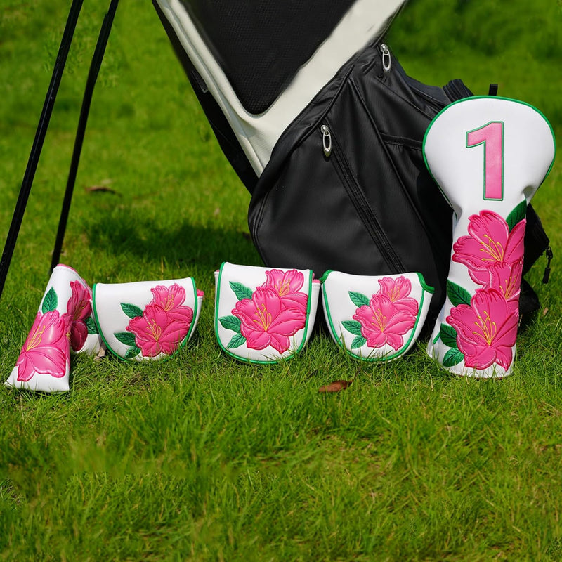 Chargez l'image dans la visionneuse de la galerie, Golf putter beschermhoes met bloemenborduurwerk en magneetsluiting voor hamerputters – mallet headcover – golfuitrusting
