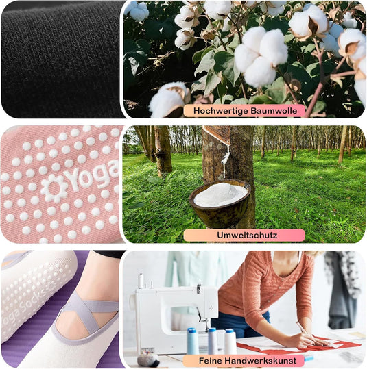 Antislip sokken dames 4 paar maat 35-40 met siliconen grip – yoga pilates trampoline sokken
