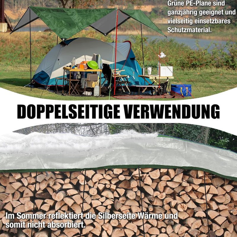 Load image into Gallery viewer, Waterdicht afdekzeil 2 x 6 meter 120 g/m² met ogen – PE dekzeil – beschermzeil
