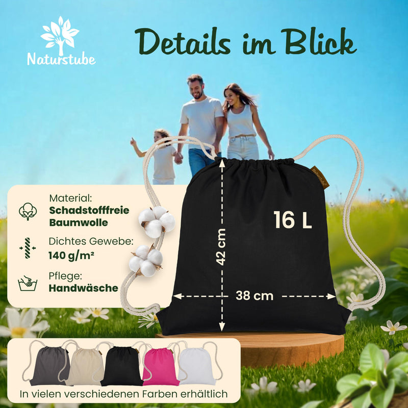 Load image into Gallery viewer, Katoenen gymtas naturel met trekkoord 140 g/m² – sporttas – rugzak
