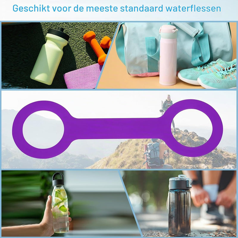 Laden Sie das Bild in Galerie -Viewer, Siliconen waterfles draaggreep (2 stuks) - Antislip fleshouder riem - Fles draagriem 500-1000 ml
