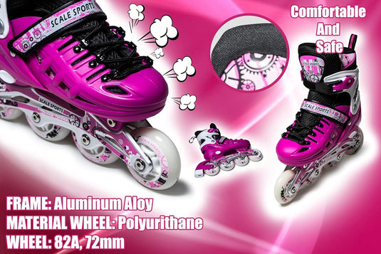 Adjustuble Rolschaatsen met oplichtende wielen voor kinderen en volwassenen - Kids Inline Roller laarzen met opbergtas voor peuters, rolschaatsen voor meisjes, jongens, professionals en