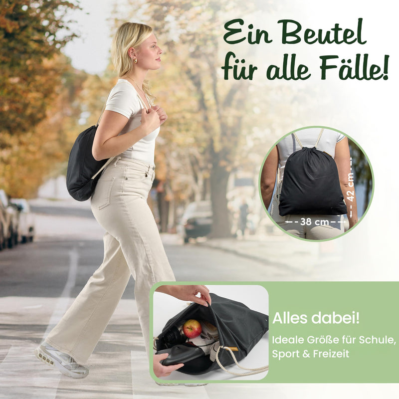Load image into Gallery viewer, Katoenen gymtas naturel met trekkoord 140 g/m² – sporttas – rugzak
