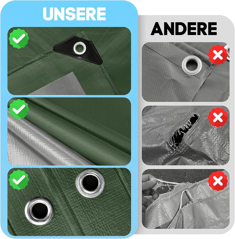Load image into Gallery viewer, Waterdicht afdekzeil 2 x 6 meter 120 g/m² met ogen – PE dekzeil – beschermzeil
