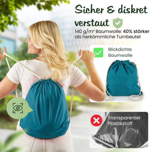 Katoenen gymtas naturel met trekkoord 140 g/m² – sporttas – rugzak