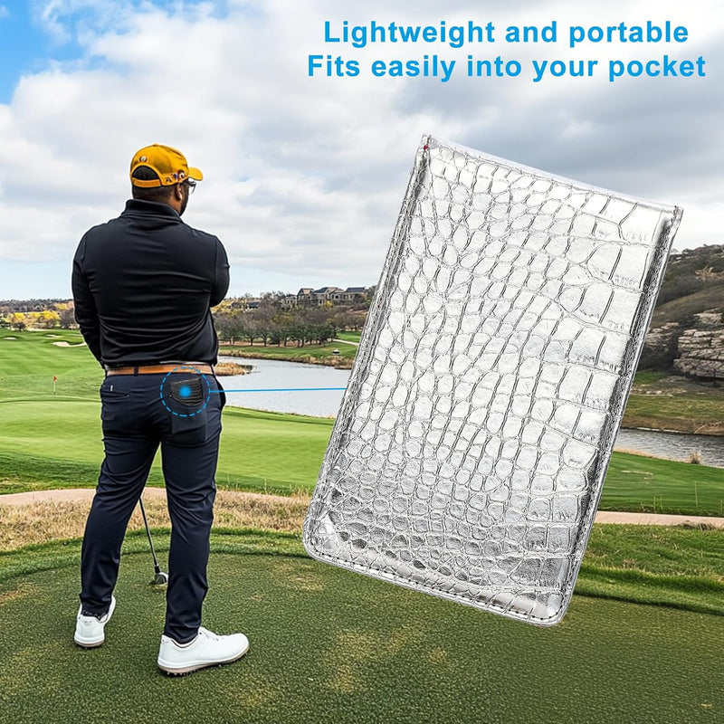 Laden Sie das Bild in Galerie -Viewer, Golf-Scorekartenhalter aus PU-Leder, 18 x 11 cm, mit 4 Scoreblättern – Yardage-Büchlein – Golf-Score-Aufzeichnung
