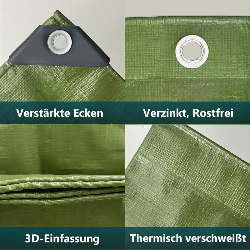 Load image into Gallery viewer, Waterdicht afdekzeil 2 x 5 meter 180 g/m² met versterkte randen – dekzeil – beschermzeil
