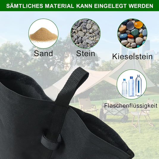 Verzwaringszakken 4 stuks vulbaar met zand – gewichtszakken – trampoline en paviljoen accessoires