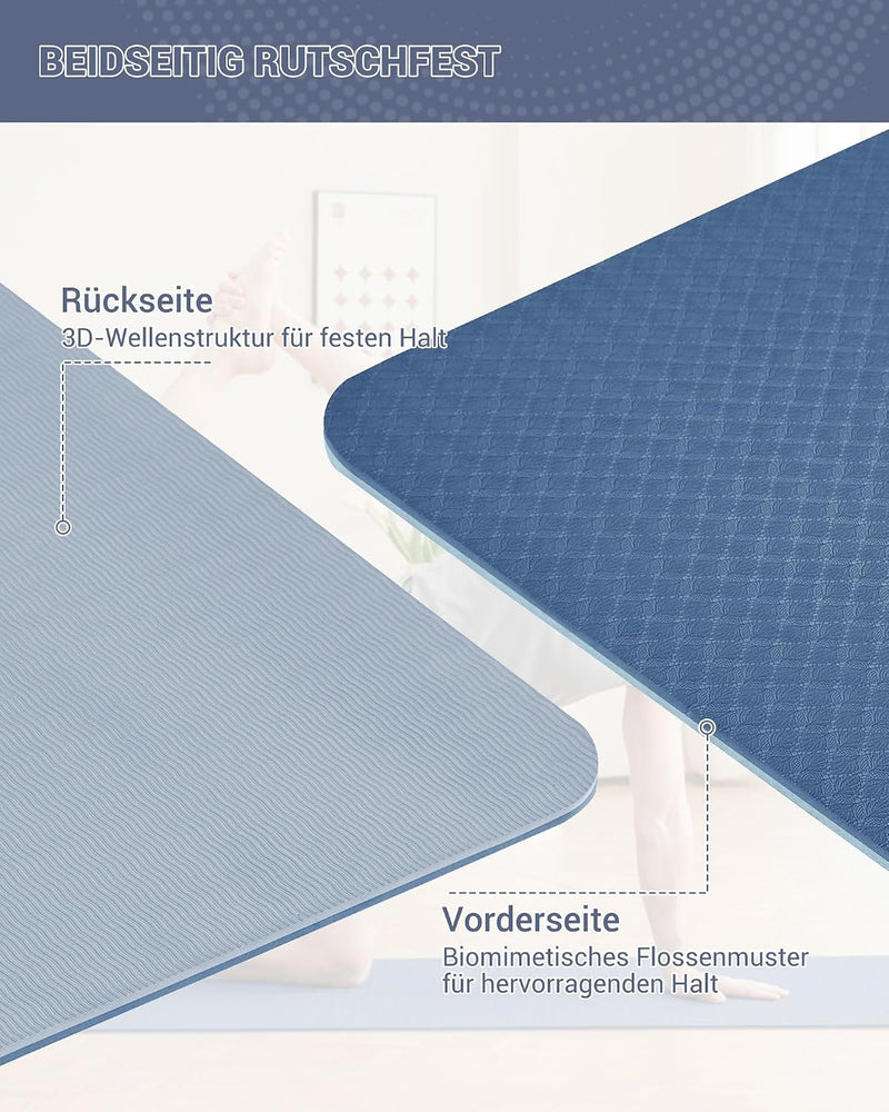 Chargez l'image dans la visionneuse de la galerie, Tapis de yoga TPE antidérapant de 6 mm avec sangle de transport
