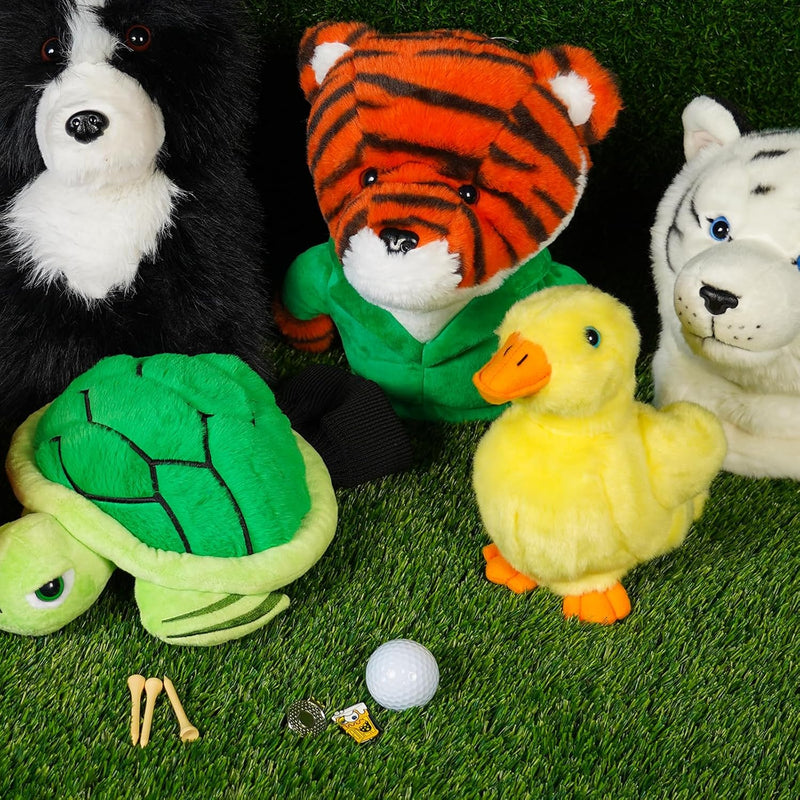 Load image into Gallery viewer, Pluche golfclubhoes met border collie hondenontwerp voor drivers tot 460cc – hondenheadcover – golfcadeau
