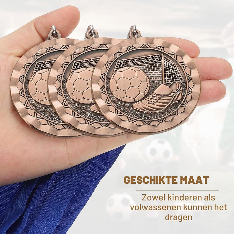 Chargez l'image dans la visionneuse de la galerie, Voetbal medaille met neklint van zinklegering – sportmedaille – prijs en trofee
