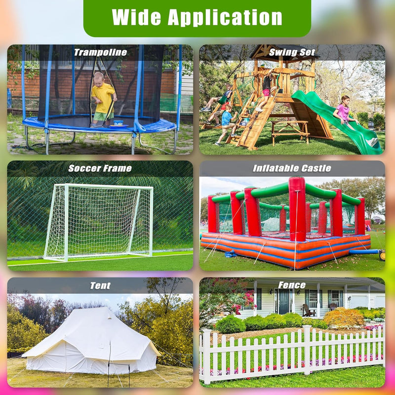 Laad afbeelding in Galerijviewer, Grondankers 6 stuks 60 cm heavy duty met L-beugels en booradapter – trampoline ankers – stormankers
