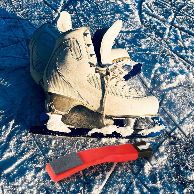 Load image into Gallery viewer, Dubbelzijdige schaatsslijper rood met keramische V-groef
